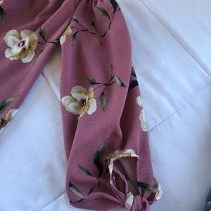 Floral off the shoulder blouse